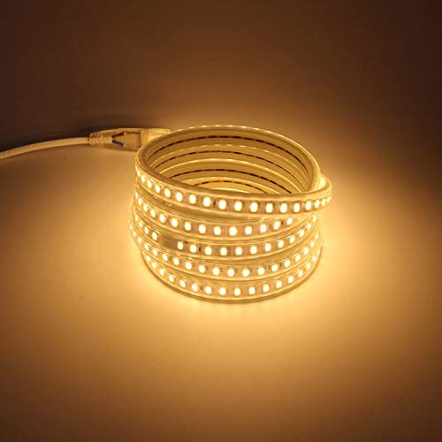 pcning 220V 230V 120 LEDs/M LED Streifen, 5730 Lichtleiste, 3M IP67 Wasserdicht LED Strip 3000K Warmweiss