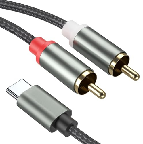 Froggen Audiokabel USB Typ C auf 2 RCA, USB Typ C Stecker auf 2 Cinch-Stecker kompatibel mit iPhone Huawei Samsung Xiaomi Laptop Verstärker Home Theater LG Lautsprecher TV DVD Verstärker Hi-Fi