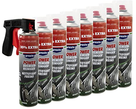Bremsenreiniger Power Teilereiniger Spray Presto 307287 8 X 600 ml mit Pistolengriff