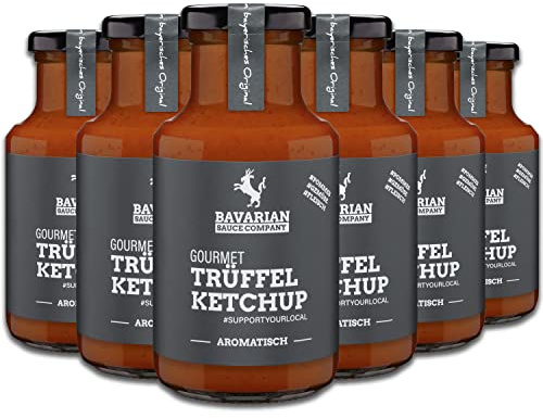 Bavarian Sauce Company Gourmet-Trüffel-Ketchup 6x250 ml | Fruchtiger Trüffel-Tomaten-Ketchup | Deutsche Herstellung | Lecker zu Pommes, Burger & Gegrilltem | Ideal für Feinschmecker