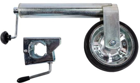 HST Anhänger Stützrad bis 400 kg Stützlast für alle PKW Anhänger & Wohnwagen I mit Halterung 60 mm Ø I Bugrad für Autoanhänger I Wohnwagen Zubehör