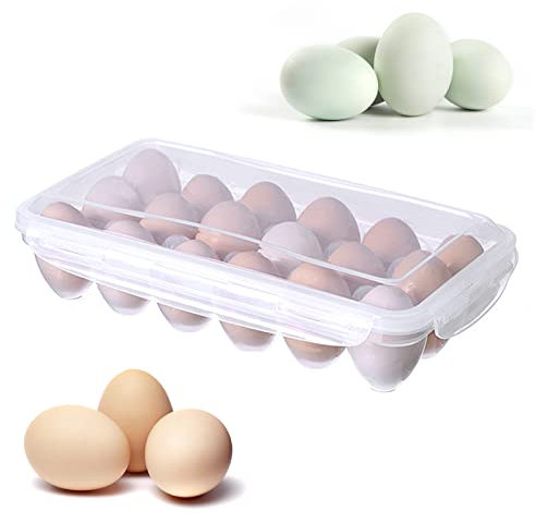 Porta Uova da Frigo Contenitore Uova per 18 Uova Porta Uova Plastica Trasparente Contenitore per Uova Contenitore Uovo Plastica Scatola Porta Uova