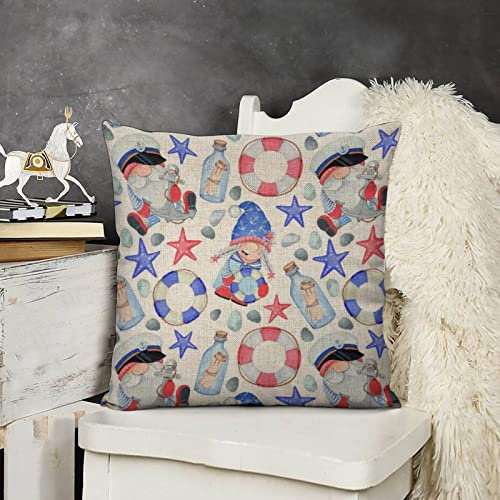 Kopfkissenbezug 45X45Cm Cartoon GNOME Seestern Sommer Anker Rettungsring Throw Kissenbezüge Gemütliche Kissenbezüge Moderne Kissen Fall Für Stuhl Auto Dekoration