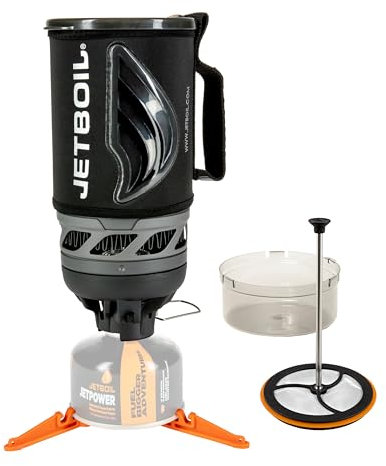Jetboil Flash Java Kit réchaud de camping et de randonnée avec cafetière à piston en silicone, carbone