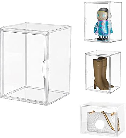 Dasellfa Vitrinas para Colecciones, Plexiglass Vitrina Expositora,Expositor Metacrilato,Vitrina Coleccionista Acrílico Transparente, con Puerta,Figuras de AccióN,Juguetes,Miniaturas (36*27*25.5cm)
