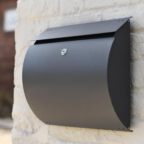 Contemporary Urban Obsession Matte Grey Wall Mounted Post Box - Secure Mailbox for Home or Office Outdoor Use Decorative Wall Mounted Organiser Stylish Front Door Accent