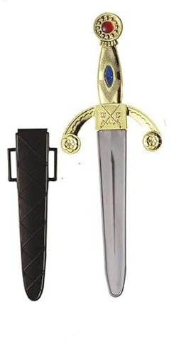 Jewelled Dagger in Sheath Pirate Roman Fake Medieval Knife Toy Weapon Fancy Dress