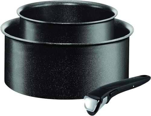 Tefal L6859202 - Juego de 2 cacerolas (antiadherentes, 16/20 cm), color negro
