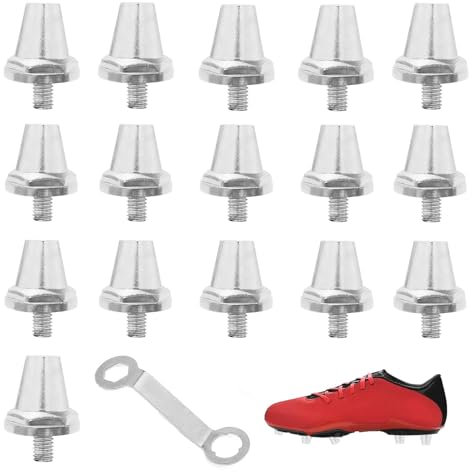 xlwen Crampons de Chaussures de Football - Lot de 17 Goujons et Pointes de Rechange avec Clé à Vis