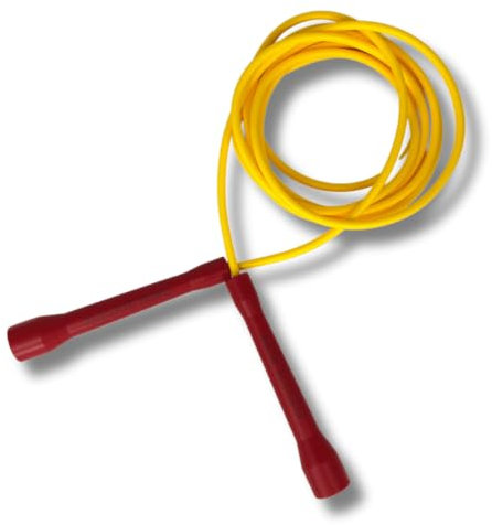 Springseil für Crossfit & Fitness - Verstellbares Sprungseil - Erwachsene und Kinder - Speed Rope - Zustand & Power - Innen & Außen (Gelb/Rot)