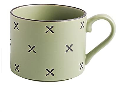 QXGJTLI Tazze da caffè, tazze da tè, tazze da latte, tazze in ceramica geometrica a quattro colori, tazze da latte con motivi colorati dipinti a mano, tazze da colazione semplici, tazze da caffè