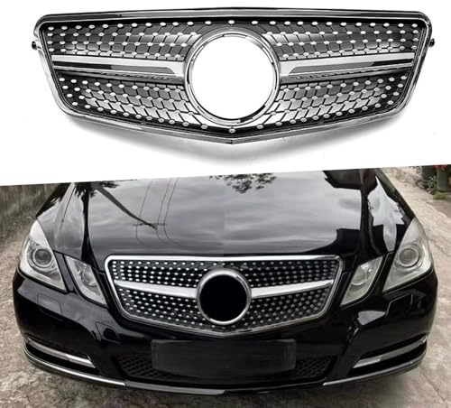 Uklal Auto ABS Front Kühlergrill, Für Mercedes-Benz E-Class W212 2009-2013 Doppelsteg Sport Front Nieren Kühlergrill Doppel Rippen Grill Auto-Kühlergrill-Zubehör