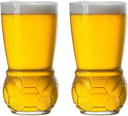 Verre à bière personnalisé Verres à bière Chope à bière en forme de ballon de football Chope à bière pression Chope à boisson au jus de blé Chope à eau domestique 16 onces 2 pièces chope à bière
