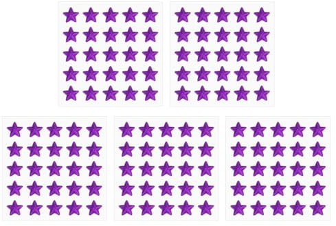 PATIKIL 5 Sheet Star Gem Stickers 10mm für Basteln Nagel Dekor Make-up Lila | Selbstklebende Acryl Stern Strass Juwel Aufkleber Kristall Verzierung Blatt, DIY