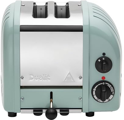 Dualit NEWGEN Toaster 2 Scheiben, ProHeat®-Heizelemente, Made in GB | Eukalyptusgrün, handgefertigt, Retro-Design, reparierbar, austauschbare Ersatzteile, robustes Edelstahlgehäuse