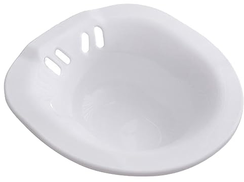 FRCOLOR Sitzbad für Frauen Hockbecken aus Kunststoff Ergonomisch mit Breitem Rand Wandhängend zur Genesungsunterstützung nach Episiotomie Universell Passend für Wc Sitze