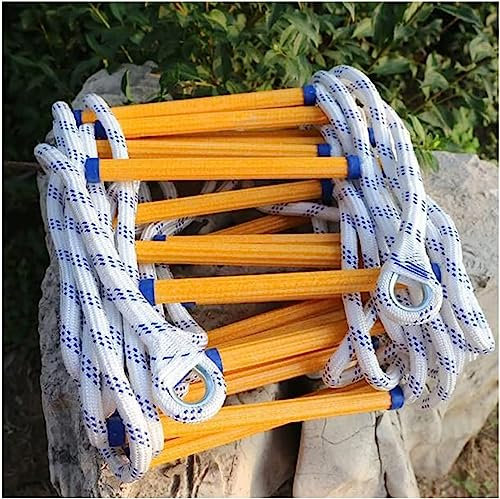 LUMSGN Échelle de Corde, échelle de Secours, échelle de Secours d'urgence, échelle de Corde de sécurité Ignifuge de 2 à 6 étages avec Crochets / 3 m / 10 pi