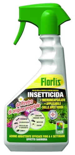 Flortis insetticida multinsetto microincapsulato al piretro vegetale contro formiche, zanzare, cimici, mosche, ragni, scarafaggi, pesciolini d'argento,insetticida liquido 750ml immediato abbattimento