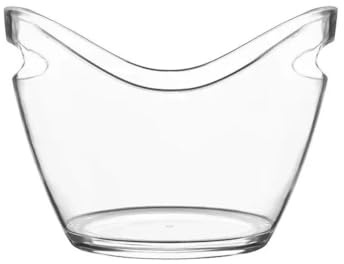Secchiello per il ghiaccio in acrilico trasparente, contenitore ovale per raffreddare il ghiaccio, grande capacità, regalo per feste (4L)