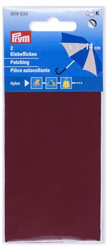 Prym 929533 Klebeflicken Nylon, 2 Stück, 6,5 x 14cm, weinrot