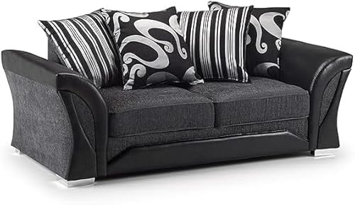 Luxury Shannon 2C2 Corner Sofa – 5‑Seater L‑Shaped Chenille Couch – Curved Arms Corner Suite - Scatter Cushions Sectional Sofa Set - Removable Covers 3+2 Seater for Living Room (2 Seater)