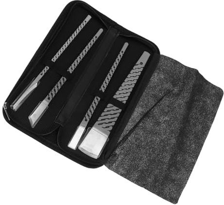 minkissy Set 5 Pezzi per Rimozione Calli Piedi in Acciaio Alto Manganese, Strumento per Cura e Molatura Piedi Secchi Morti, Kit Professionale per Pedicure a Casa e Salone di Bellezza