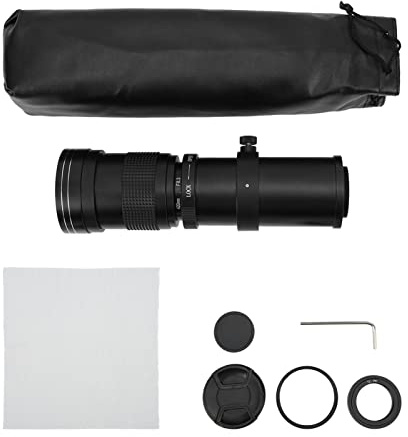 420 800 mm F83/. 16 Super téléobjectif, Objectif à Zoom Manuel pour Appareil Photo à Monture PK, Alliage d'aluminium avec et trépied, Zoom téléobjectif pour la Faune,