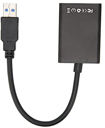 Shuoshenm Adattatore interfaccia multimediale da USB 3.0 ad alta definizione, convertitore HD da maschio a femmina, Plug and Play gratuito, adattatore da USB 3.0 a HDMI in lega di alluminio