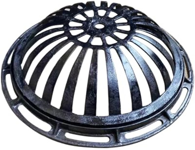 Resistente filtro a cupola di scarico del tetto in ghisa, protezione contro il riflusso, copertura per pozzetto, pompa, bacino, cortile, giardino, cantina, garage (50 x 60 x 16 cm)