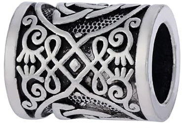 Tressify Celtic Knot Hair Bead, 1.2 X 1.2 X 1.5 Cm, Antique Silver, Zinc Alloy, Viking Hair Jewelry for Braids, Beards, Pendants, DIY