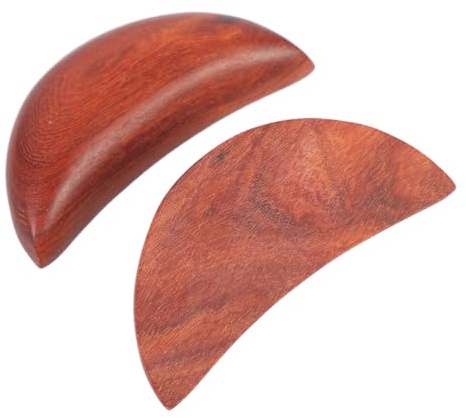 SHINEOFI Coppe da Divinazione in Legno di Santal Rosso a Forma di Mezzaluna 2 Pezzi, Strumenti Sacri Feng Shui per Culto e Meditazione, Decorazione Casa Motivi Tradizionali