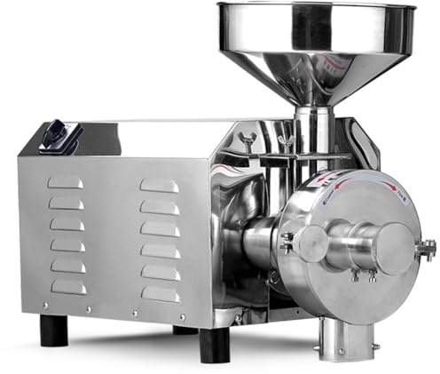 Electric Grain Grinder, 20-200 Mesh Commercial Spice Grinder, Speed 1500r/min, Capacity 30-70kg/h, for Spices Coffee Beans Corn Herb Pepper