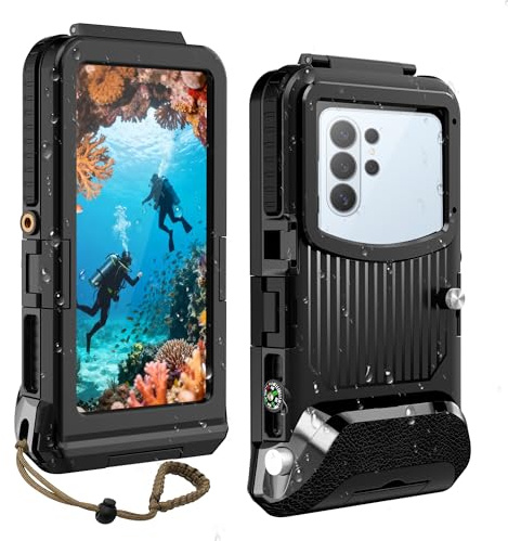 ShellBox IP68 Underwater Case for Samsung Galaxy S26/S25/S24/S23 Ultra/Plus, Waterproof to 15M for 1 Hour for 5.4-6.9 Inch Smartphones with Right Volume Button, Touch Screen, Black