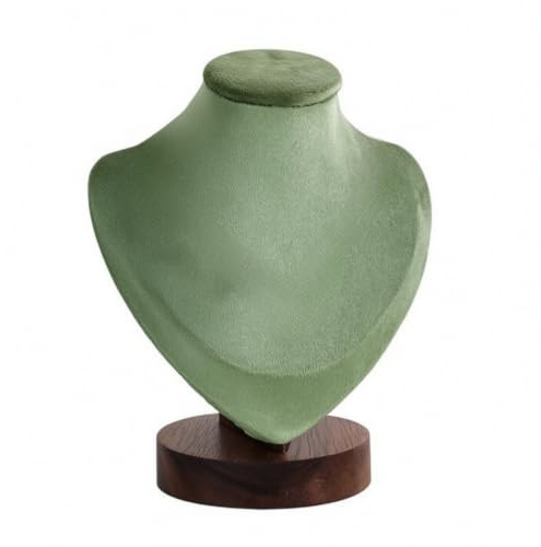 ZPGVWXKO Soporte para Joyas Expositor Collar Busto Maniquí Base de Madera Panel Estructurado Cubierta de Terciopelo Suave Material Adecuado para Mostradores de, Pequeño