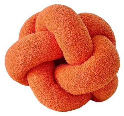 GONMPJZR Oreiller à nœuds, Coussin octogonal tissé à la Main, Boule nouée, Multicolore(Orange)