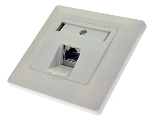 tsnetworks Frontabdeckung ohne Keystone Jack Module 80x80mm 1fach UP weiß