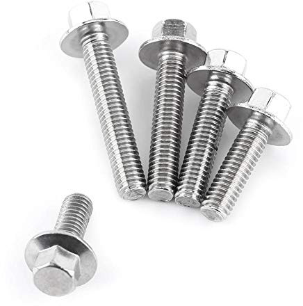 Akozon Vis à Tête Hexagonale,10 pièces acier inoxydable SS304 Boulon à Tête Hexagonale Entièrement Filetée Boulons(M6*25)