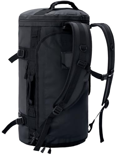 MIER Großer Duffel Rucksack Sport Gym Bag mit Schuhfach, strapazierfähig & wasserabweisend, Schwarz, 45L/60L/90L