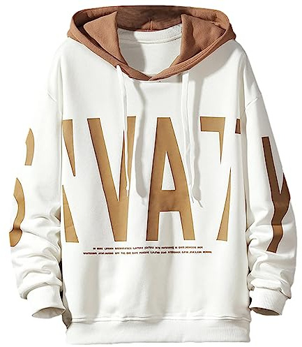 Moshtashio Men's Graphic Hoodie Hip Hop Sweatshirt Solid Letter Printed