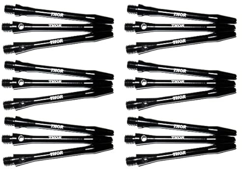 Thor-Darts ®™ Laser Etched Aluminiumschäfte 35mm Short / 47mm medium schwarz/blau/Silber Dart Alu Shafts with Laser Engraved Thor-Logo