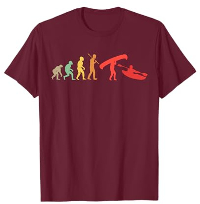 Vintage kayak evolution Kayakistes sports nautiques kayakers T-Shirt