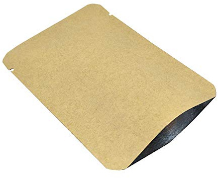 WACCOMT Förpackning med 100 kraftpapper vakuumförslutningsbara påsar mylar folie värmeförseglingspåsar för matförvaring med rivskåror 9 x 13 cm (3,5 x 5,1 tum)