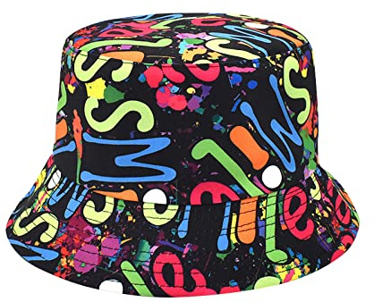 YAMEIZE Trendy Bucket Hat Sommer für Damen Herren Teens Double-Side Fischerhüte Stylish Reversible Eimer Hut Pilz Hut Sonne Wandern Strand Outdoor