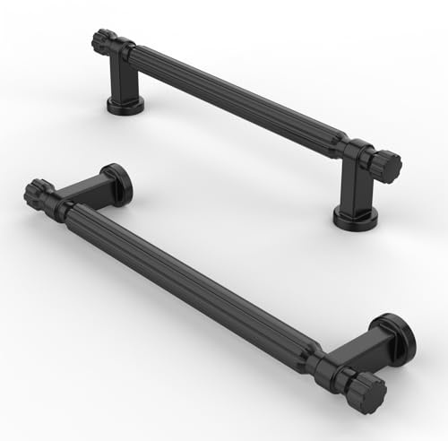 FURNIWARE 10 Stück Küchengriffe Bohrlochabstand 128 mm Möbelgriff Schrankgriffe Schubladengriffe für Türgriff der Badezimmertür,Matt Schwarz