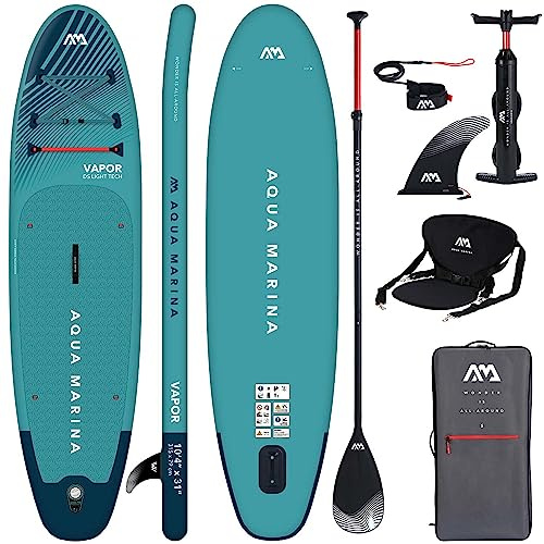 CampSup Aqua Marina Vapor 10'4 – Aufblasbares SUP Board Allround für Anfänger – Stand Up Paddle Board Komplettset – Limited Edition Blau