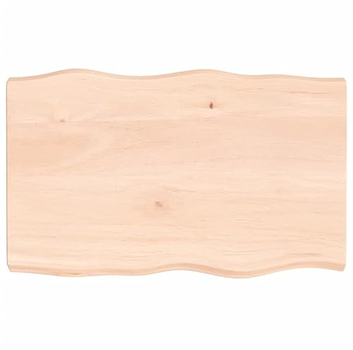vidaXL Bordsskiva 80x50x(2-6) cm obehandlad massiv ek levande kant