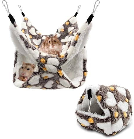 Wekuw Meerschweinchen Hängematte, 2 Stück Hängematte für Kleintiere Kuschelhöhle Meerschweinchen Käfig-Hängematte Set Zubehör Frettchen Käfig, für Hamster, Meerschweinchen, Chinchilla