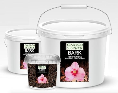 Bark per Orchidee Premium - Corteccia Naturale per Orchidee - Lavata, Sterilizzata, 100% Ecologica (5 Litri in Vaso c/coperchio)