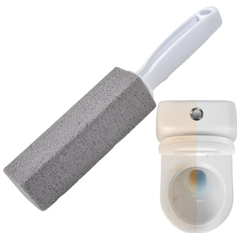 Neamou Bimsstein für die Toilettenreinigung, Bimsstein für die Toilettenreinigung, Toilettenschüssel-Reinigungsbürste mit Griff, rein kraftvoll Kalkflecken, Harte Wasserringe, Kalkablagerungen