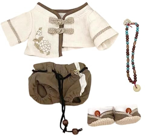 niannyyhouse 20 cm große Plüschpuppe, Kleidung, Mantel, Hosen, Kleider, Schuhe, Accessoires, Hanfu-Outfit, 20,3 cm Puppenverkleiden (A)